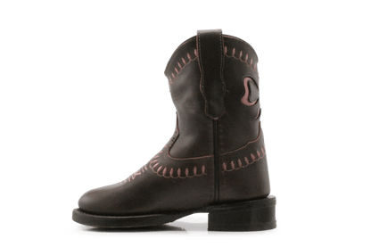 Bootstock Cowboylaars Warm Linning kids Meisjes - Dark Brown - hatshoe