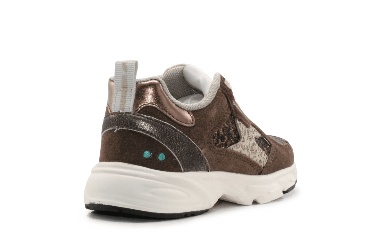 BunniesJR Daan Dash Meisjes Sneaker - Donkerbruin - hatshoe