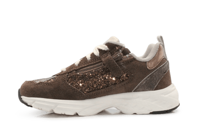BunniesJR Daan Dash Meisjes Sneaker - Donkerbruin - hatshoe