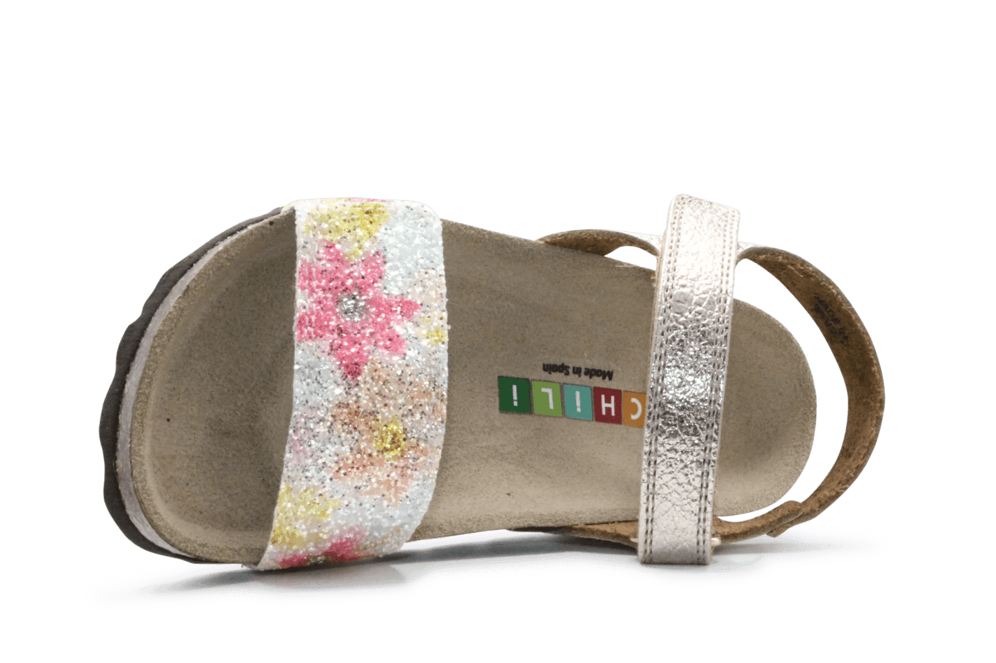 Chili Sandaal Flowers - Glitter - hatshoe