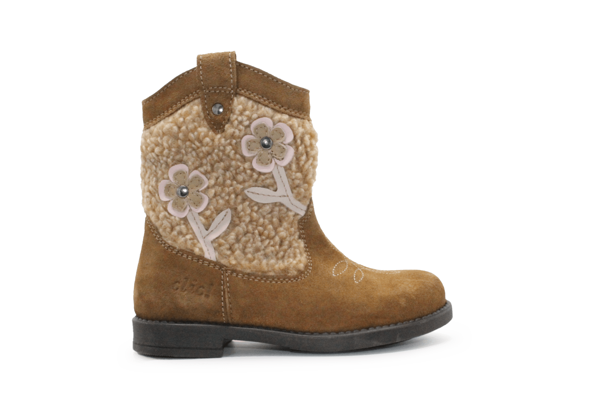 Clic Cowboylaars Meisjes CL - 21102 - Cognac Bloemetjes - hatshoe
