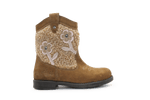 Clic Cowboylaars Meisjes CL - 21102 - Cognac Bloemetjes - hatshoe