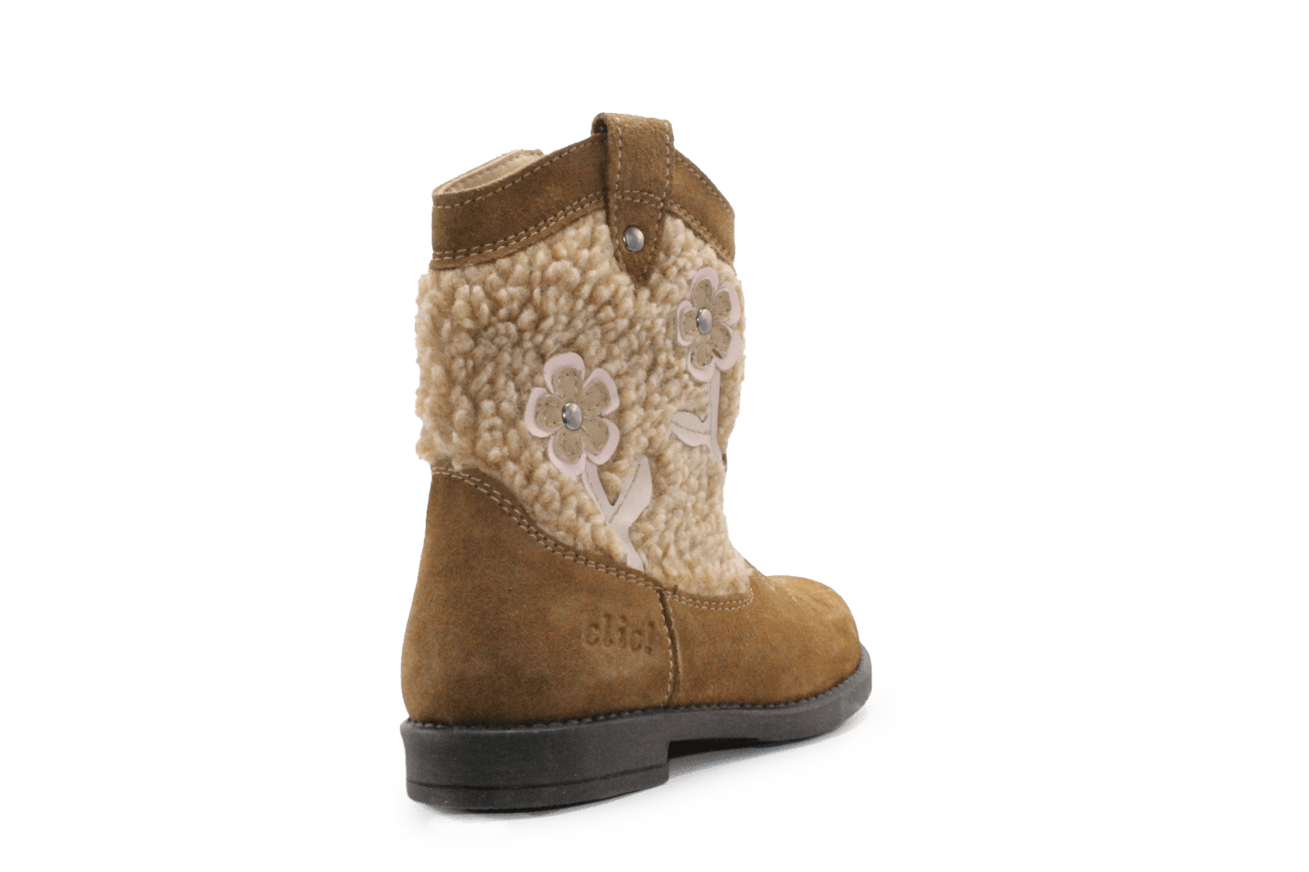 Clic Cowboylaars Meisjes CL - 21102 - Cognac Bloemetjes - hatshoe