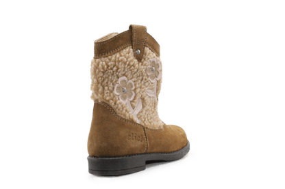 Clic Cowboylaars Meisjes CL - 21102 - Cognac Bloemetjes - hatshoe