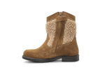 Clic Cowboylaars Meisjes CL - 21102 - Cognac Bloemetjes - hatshoe
