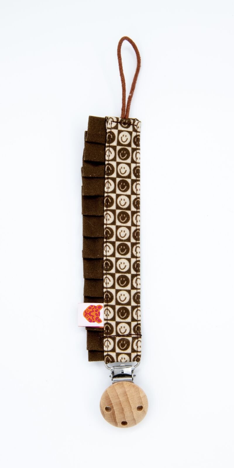 Colori Ribelle Speenkoord smiley brown ruffle - hatshoe