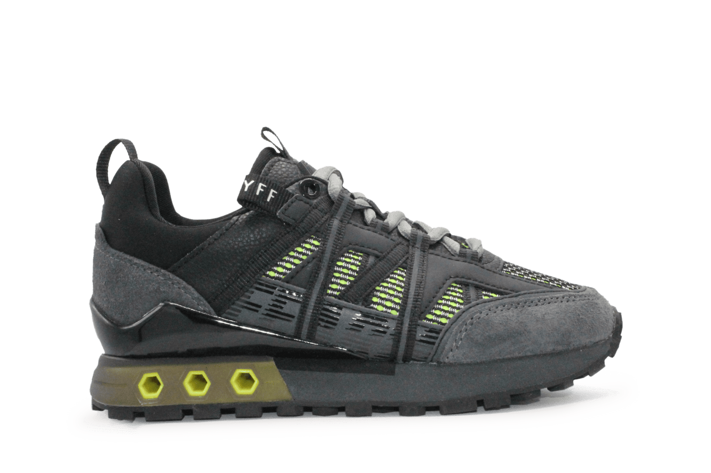 Cruyff Jongens Sneaker Fearia - Zwart Geel - hatshoe