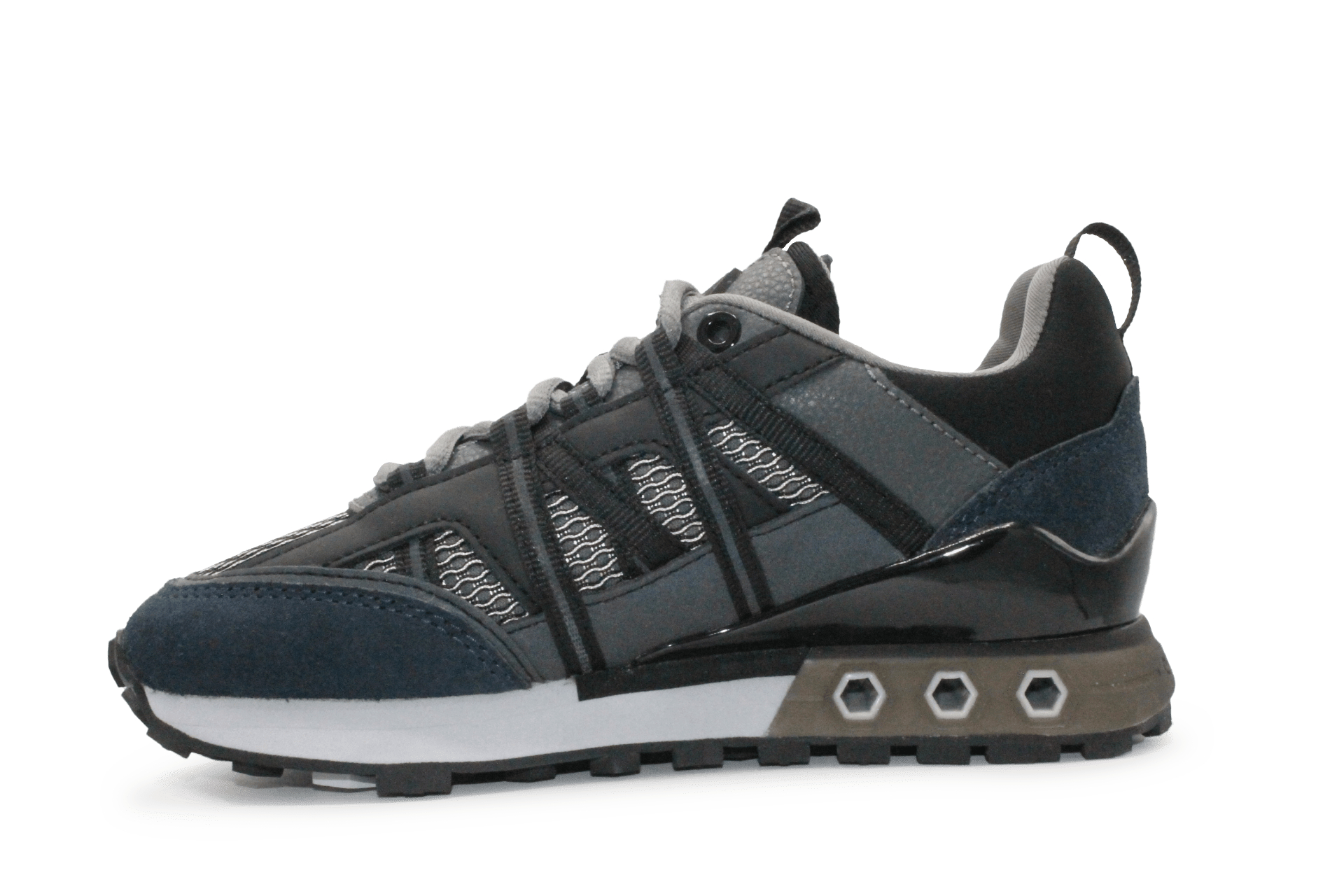Cruyff Jongens Sneaker Fearia - Zwart grijs - hatshoe