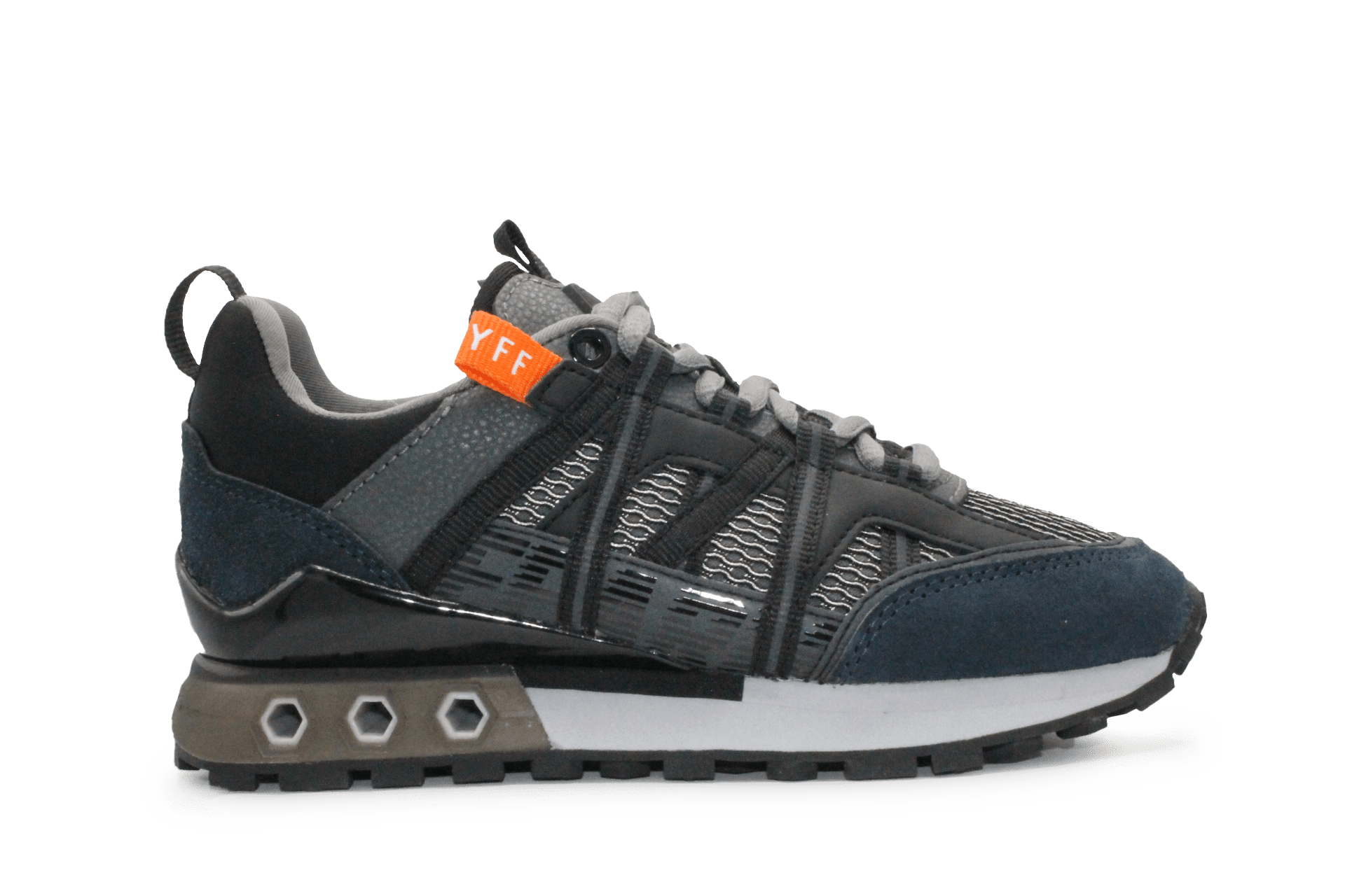 Cruyff Jongens Sneaker Fearia - Zwart grijs - hatshoe