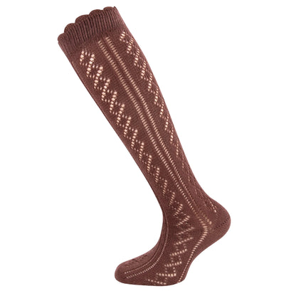 Ewers Kniekousen Eyelet mahonie - hatshoe