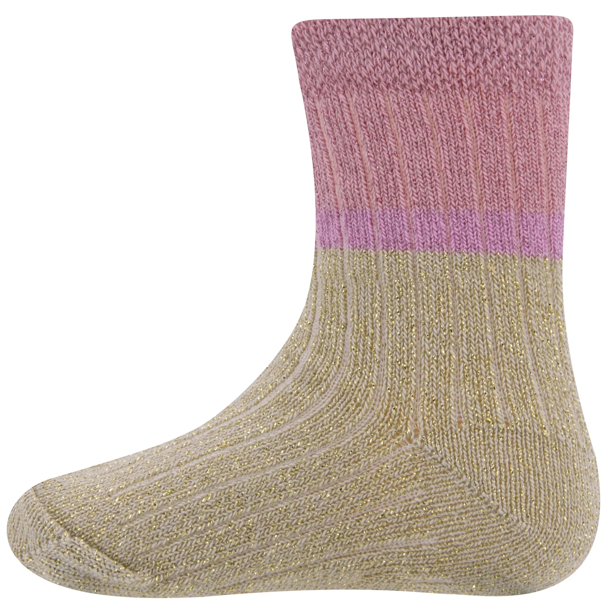 Ewers Sokken Rib/Glitter donker beige mêlee - hatshoe