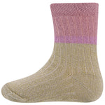 Ewers Sokken Rib/Glitter donker beige mêlee - hatshoe