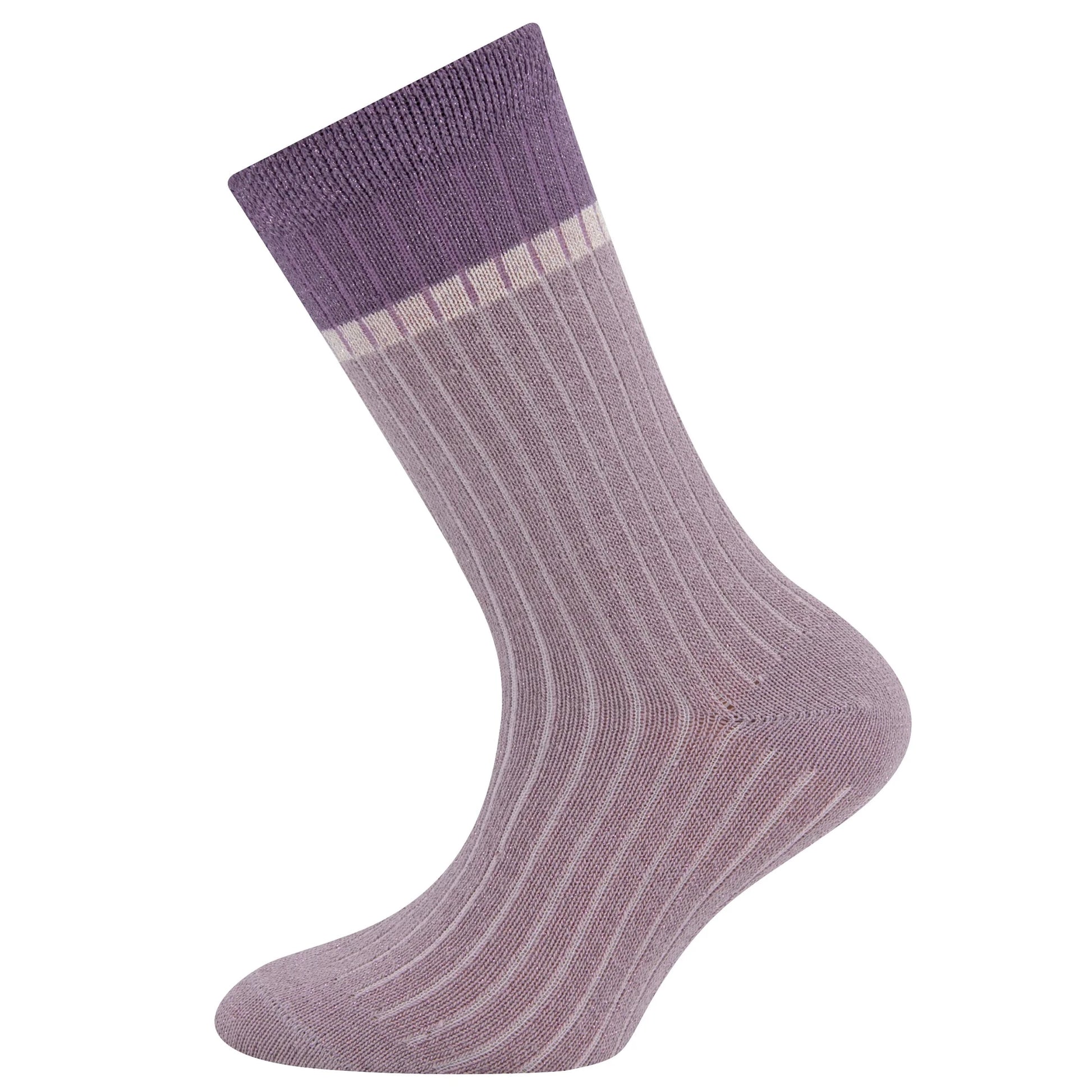 Ewers Sokken Rib/Glitter dusty mauve - hatshoe