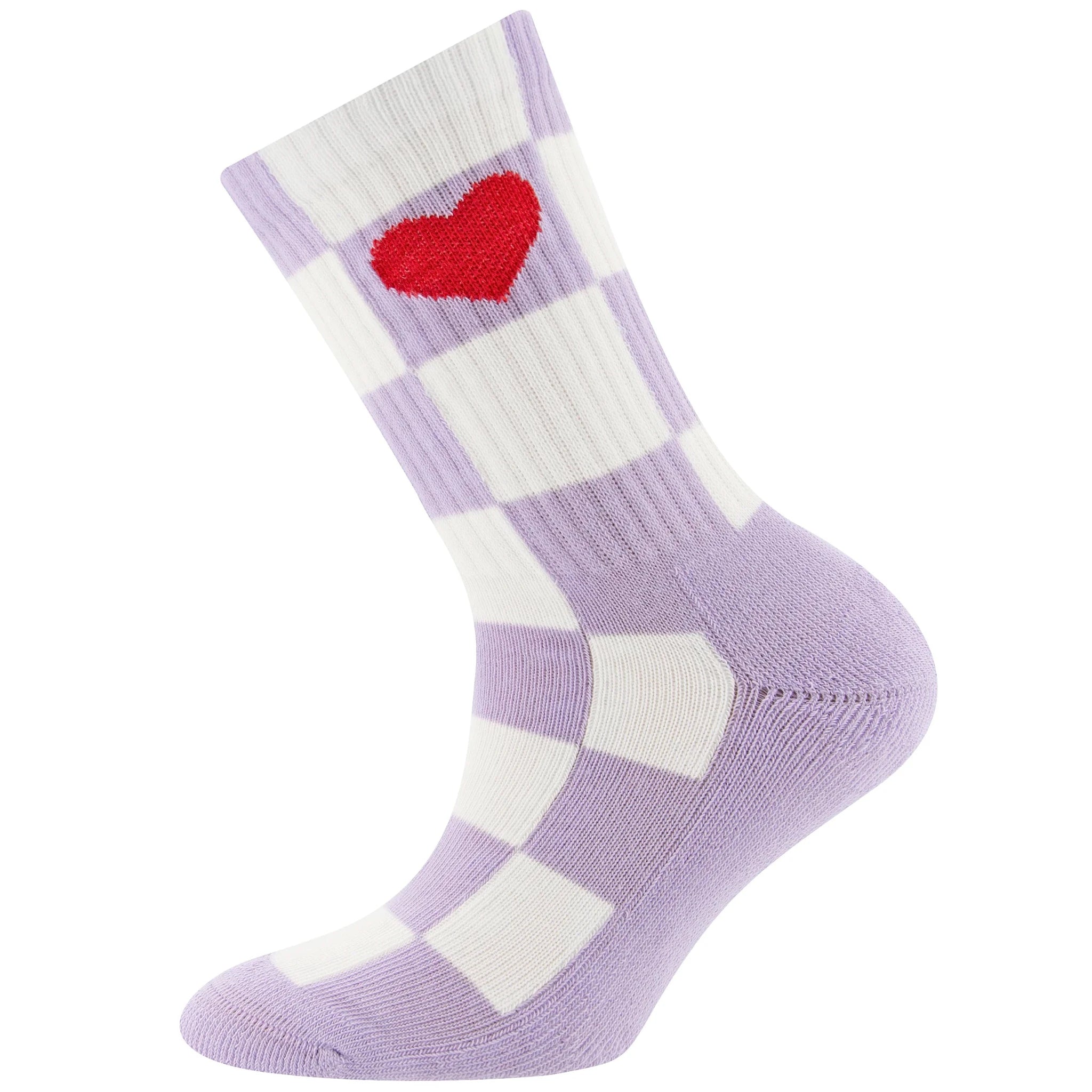 Ewers Tennissokken Heart/Checkered lila