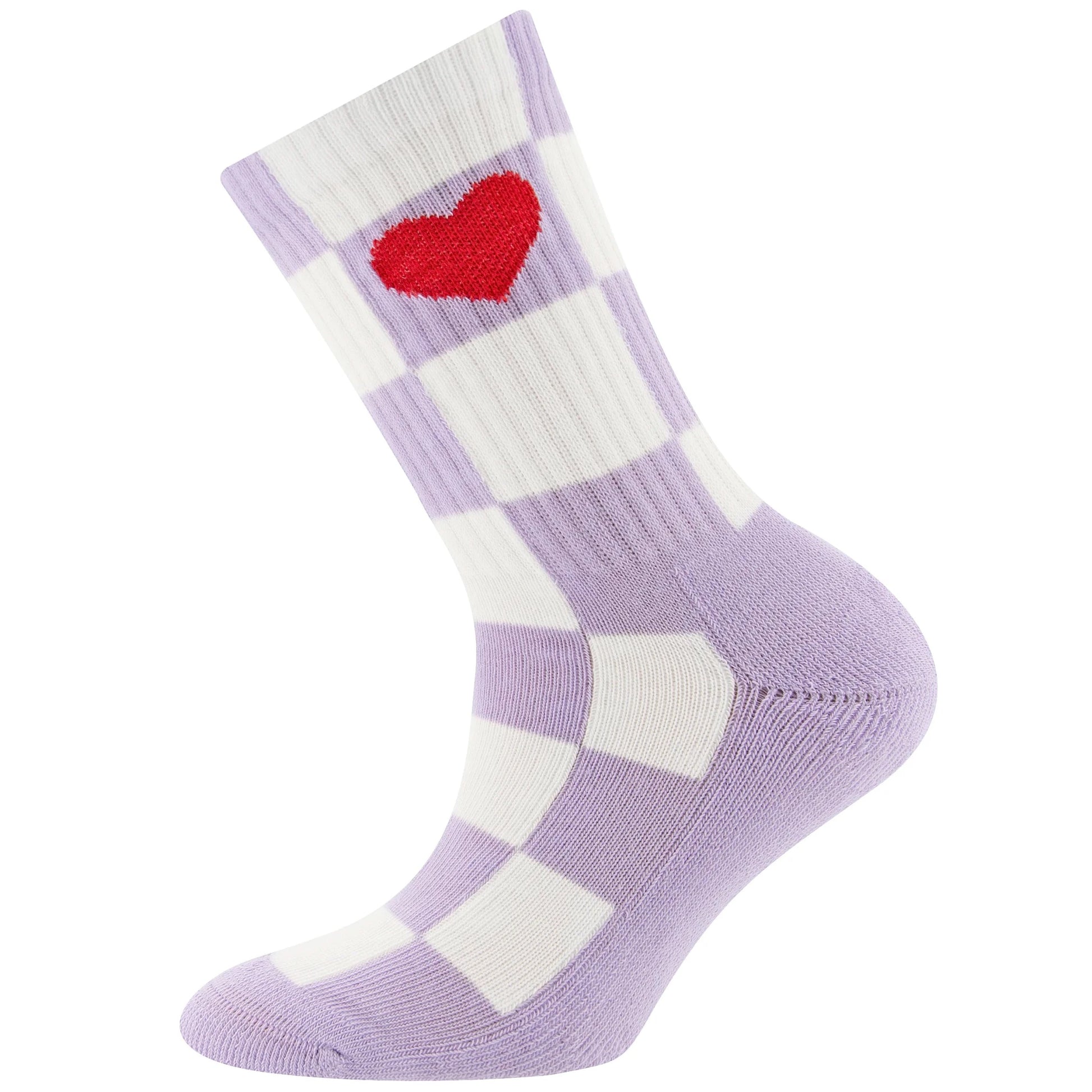 Ewers Tennissokken Heart/Checkered lila - hatshoe