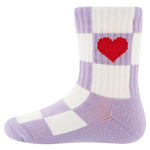 Ewers Tennissokken Heart/Checkered lila - hatshoe
