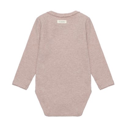 Fixoni Body LS Melange Rib - Pale Mauve Melange - hatshoe