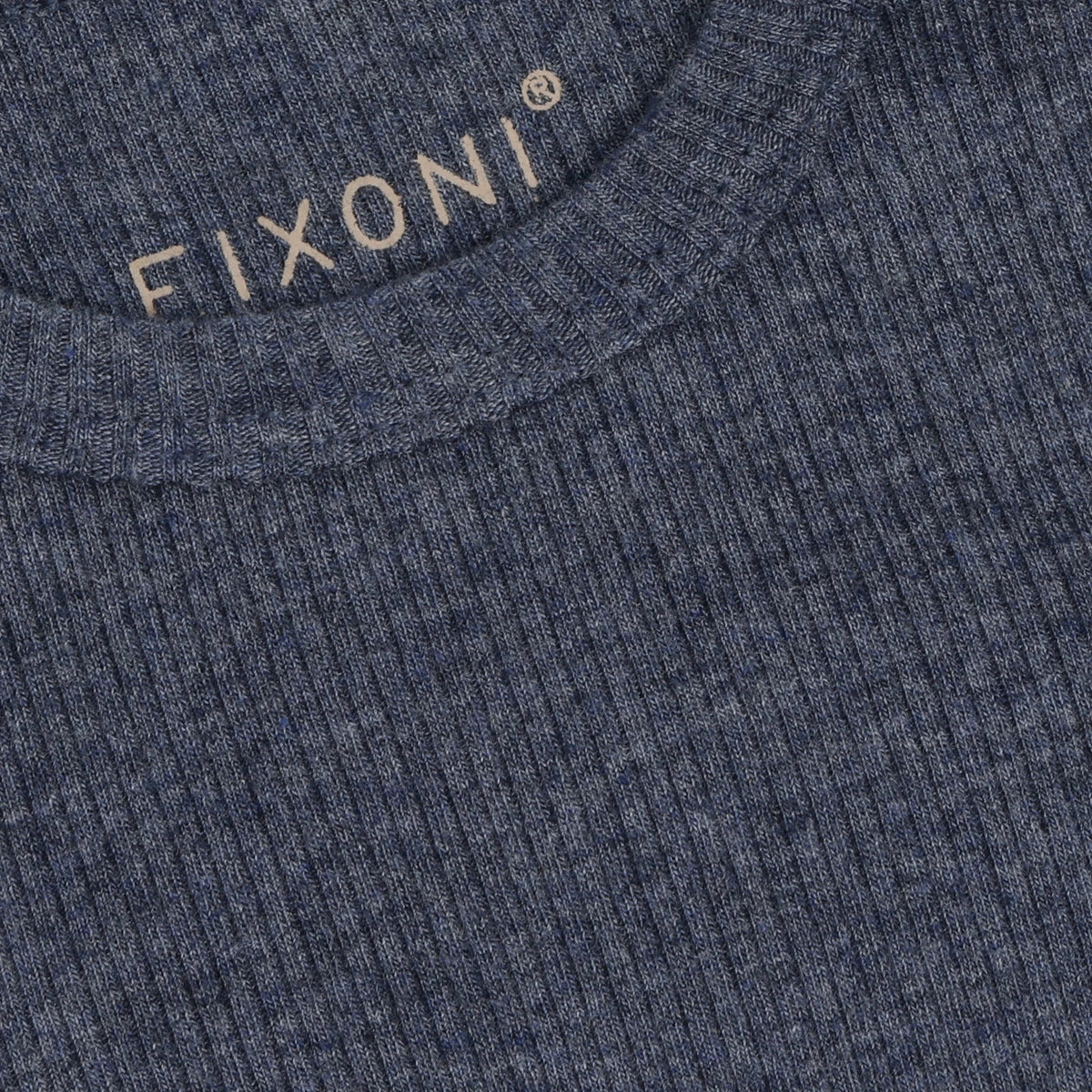 Fixoni Body LS Melange Rib - Vintage Indigo Melange - hatshoe