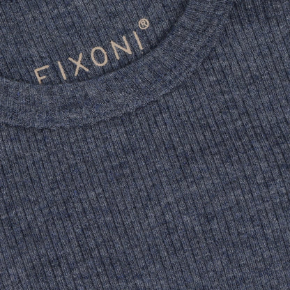Fixoni Body LS Melange Rib - Vintage Indigo Melange - hatshoe