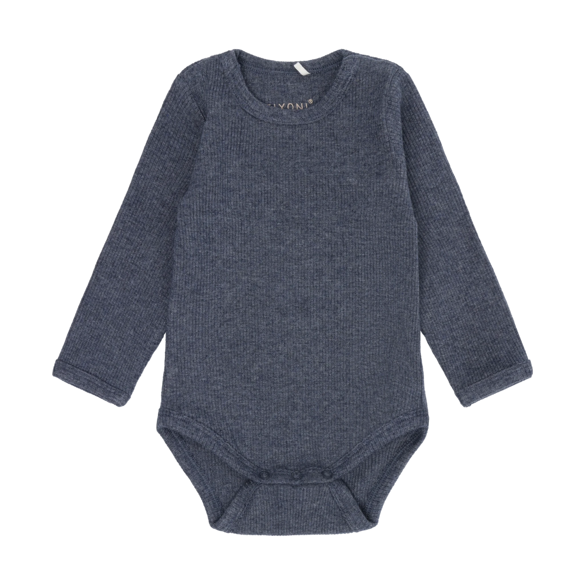 Fixoni Body LS Melange Rib - Vintage Indigo Melange - hatshoe