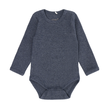Fixoni Body LS Melange Rib - Vintage Indigo Melange - hatshoe