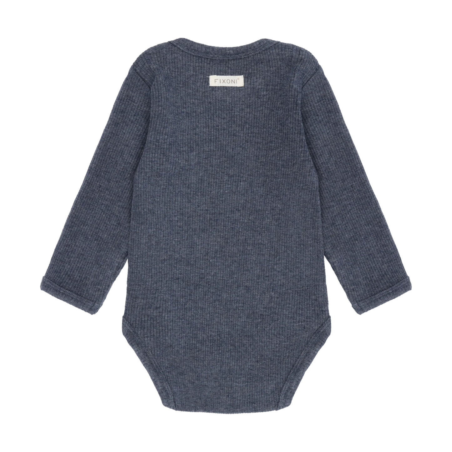 Fixoni Body LS Melange Rib - Vintage Indigo Melange - hatshoe