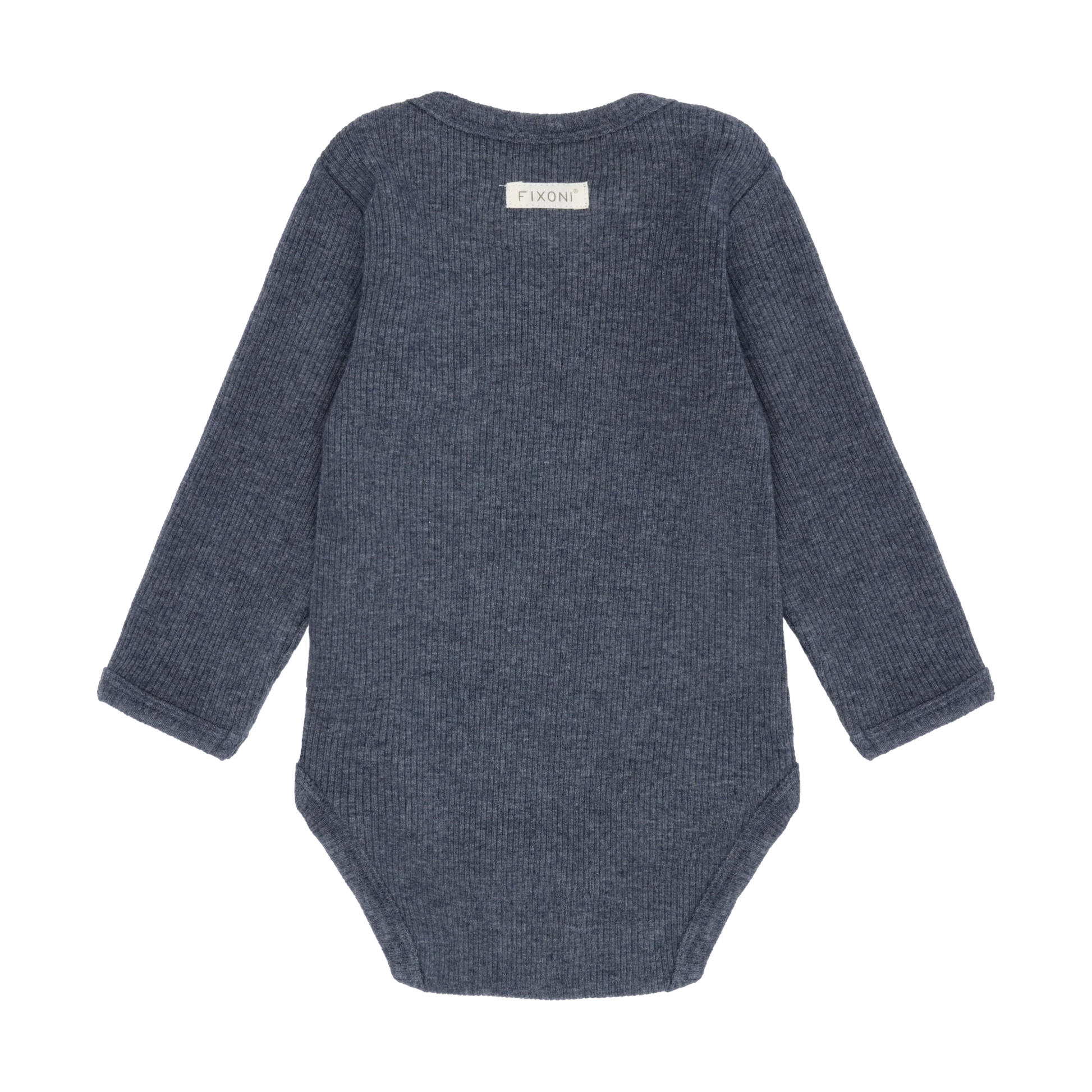 Fixoni Body LS Melange Rib - Vintage Indigo Melange - hatshoe