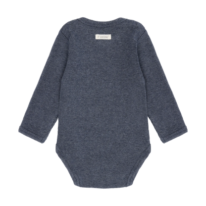Fixoni Body LS Melange Rib - Vintage Indigo Melange - hatshoe