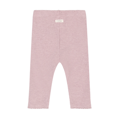 Fixoni Leggings Melange Rib - Pale Mauve Melange - hatshoe