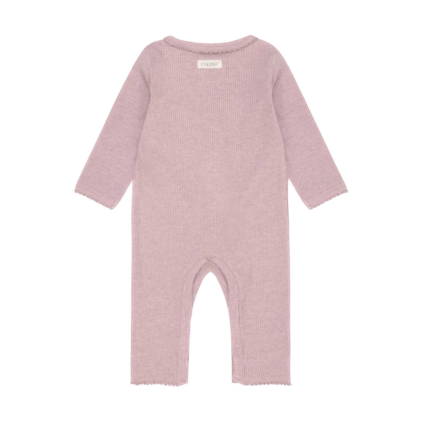Fixoni Romper LS Melange Rib - Pale Mauve Melange - hatshoe