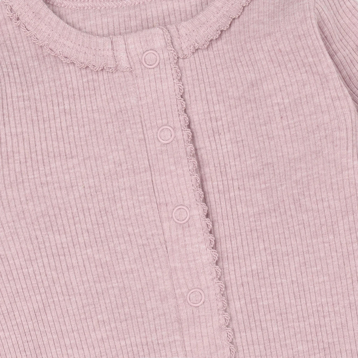 Fixoni Romper LS Melange Rib - Pale Mauve Melange - hatshoe