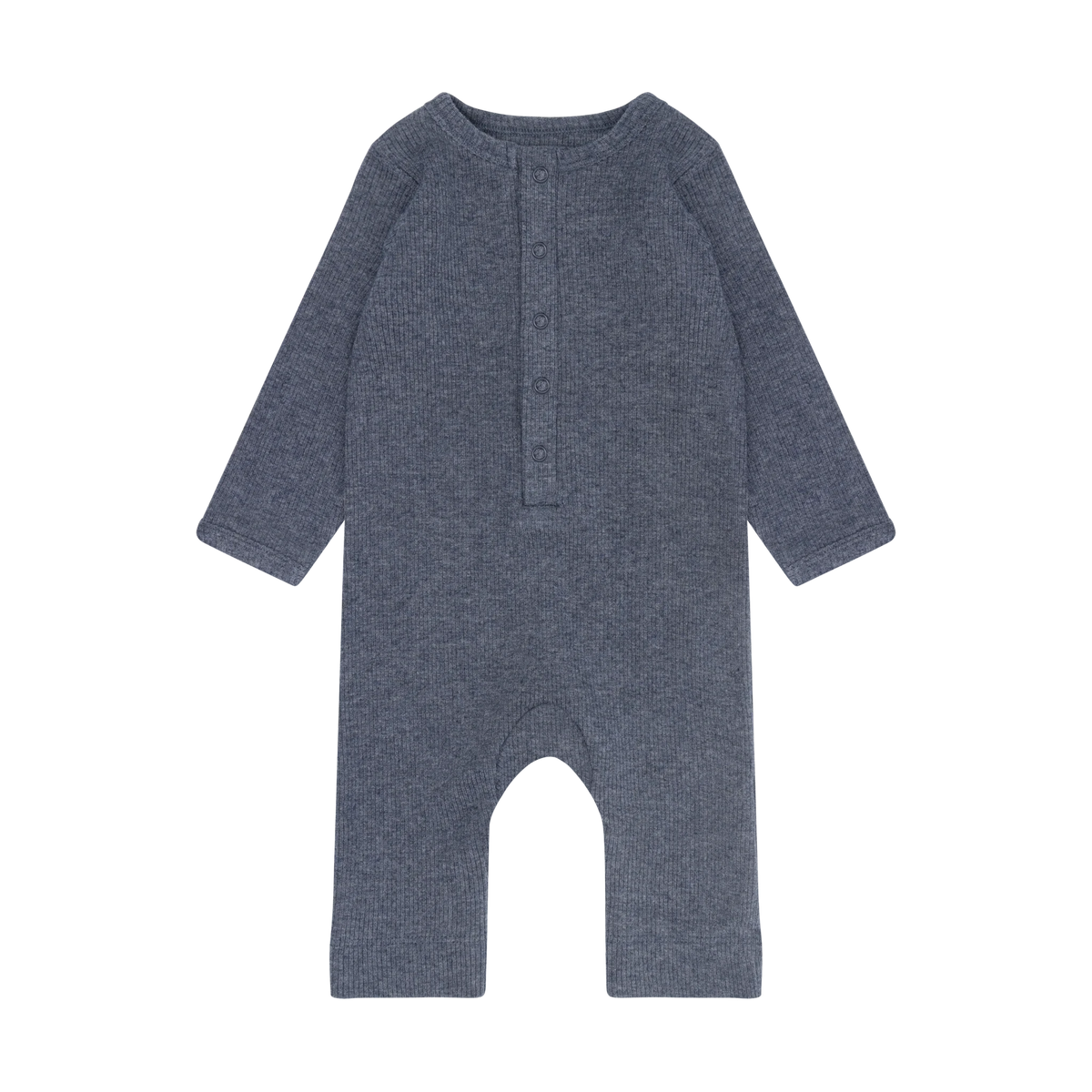 Fixoni Romper LS Melange Rib - Vintage Indigo Melange - hatshoe