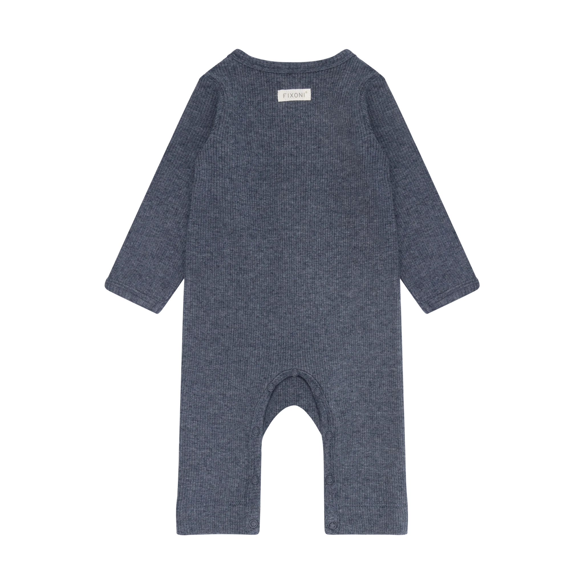 Fixoni Romper LS Melange Rib - Vintage Indigo Melange