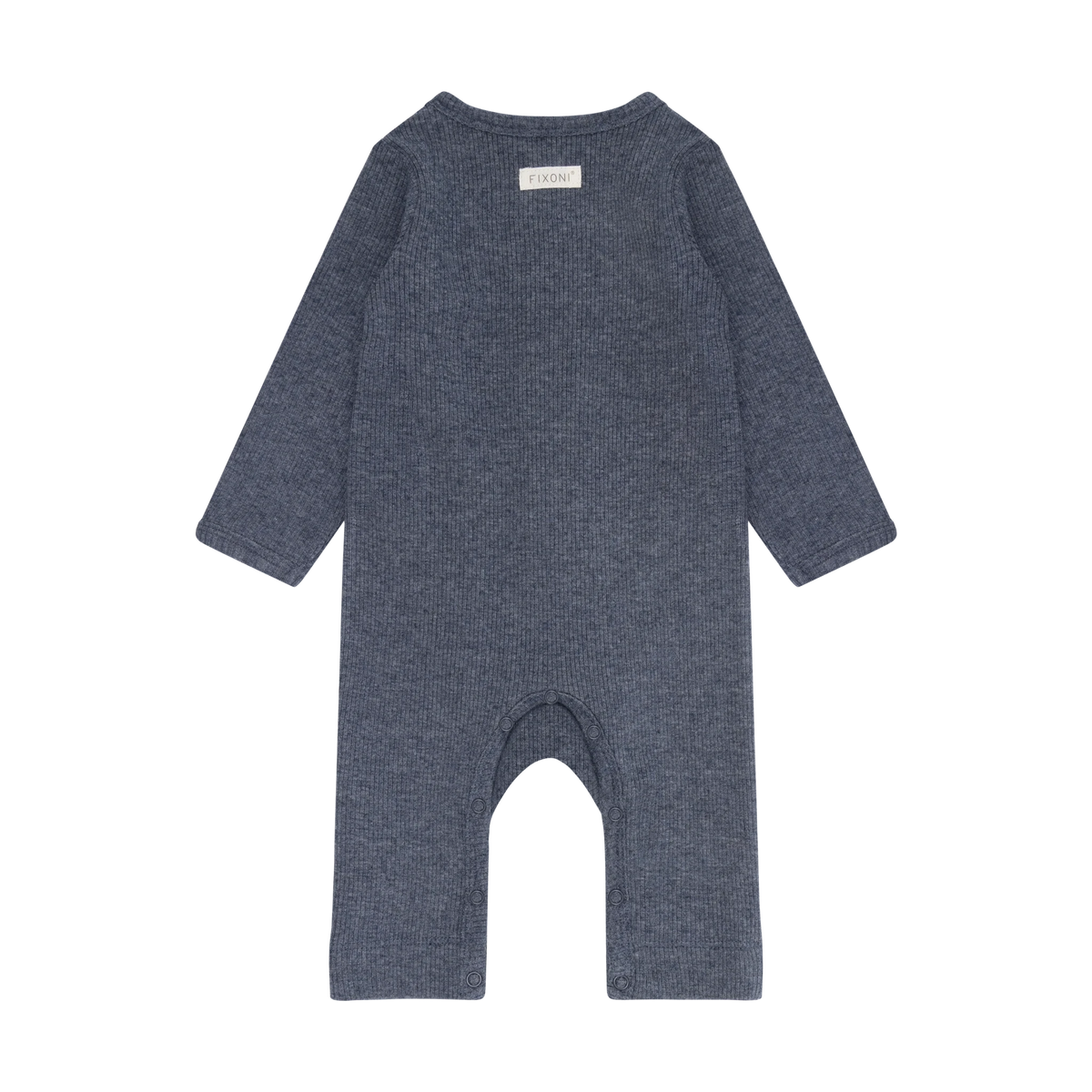 Fixoni Romper LS Melange Rib - Vintage Indigo Melange - hatshoe