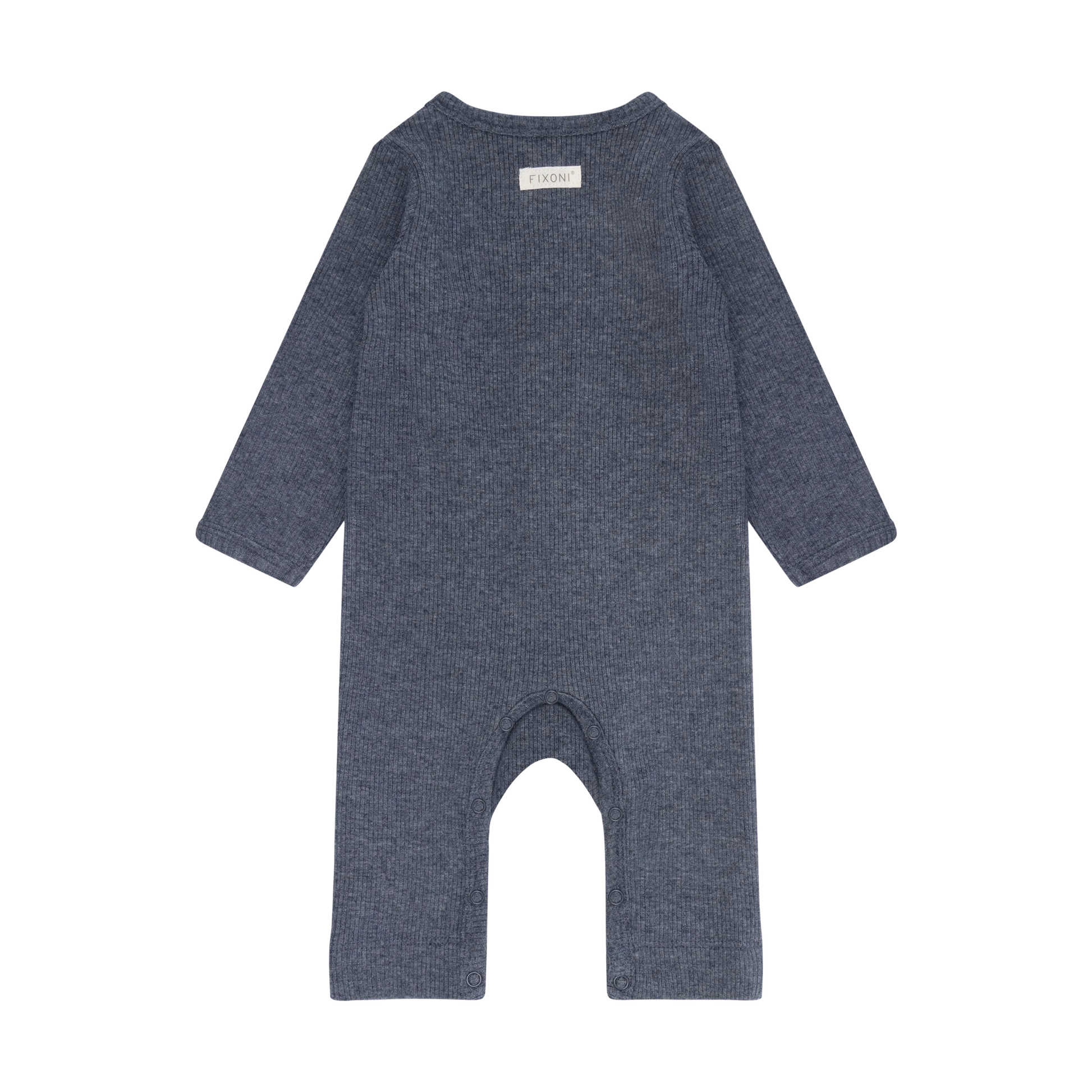 Fixoni Romper LS Melange Rib - Vintage Indigo Melange - hatshoe