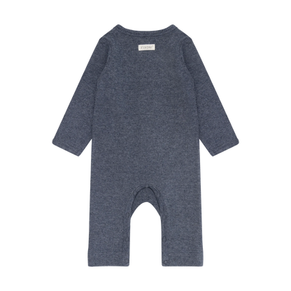 Fixoni Romper LS Melange Rib - Vintage Indigo Melange - hatshoe