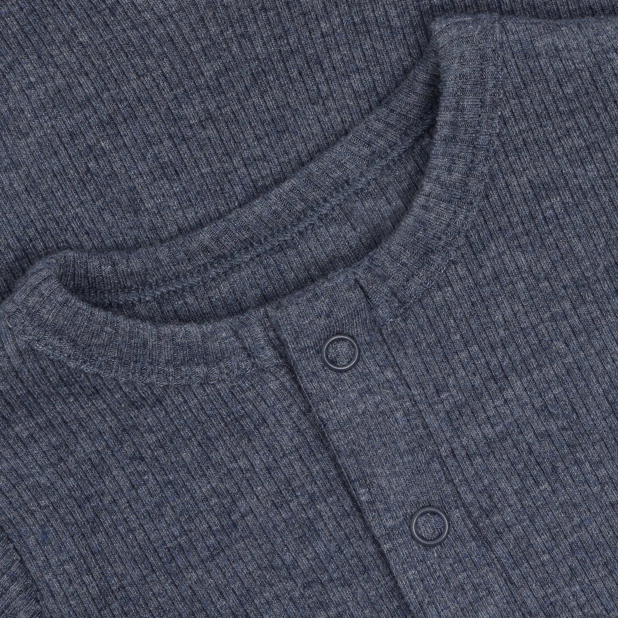 Fixoni Romper LS Melange Rib - Vintage Indigo Melange
