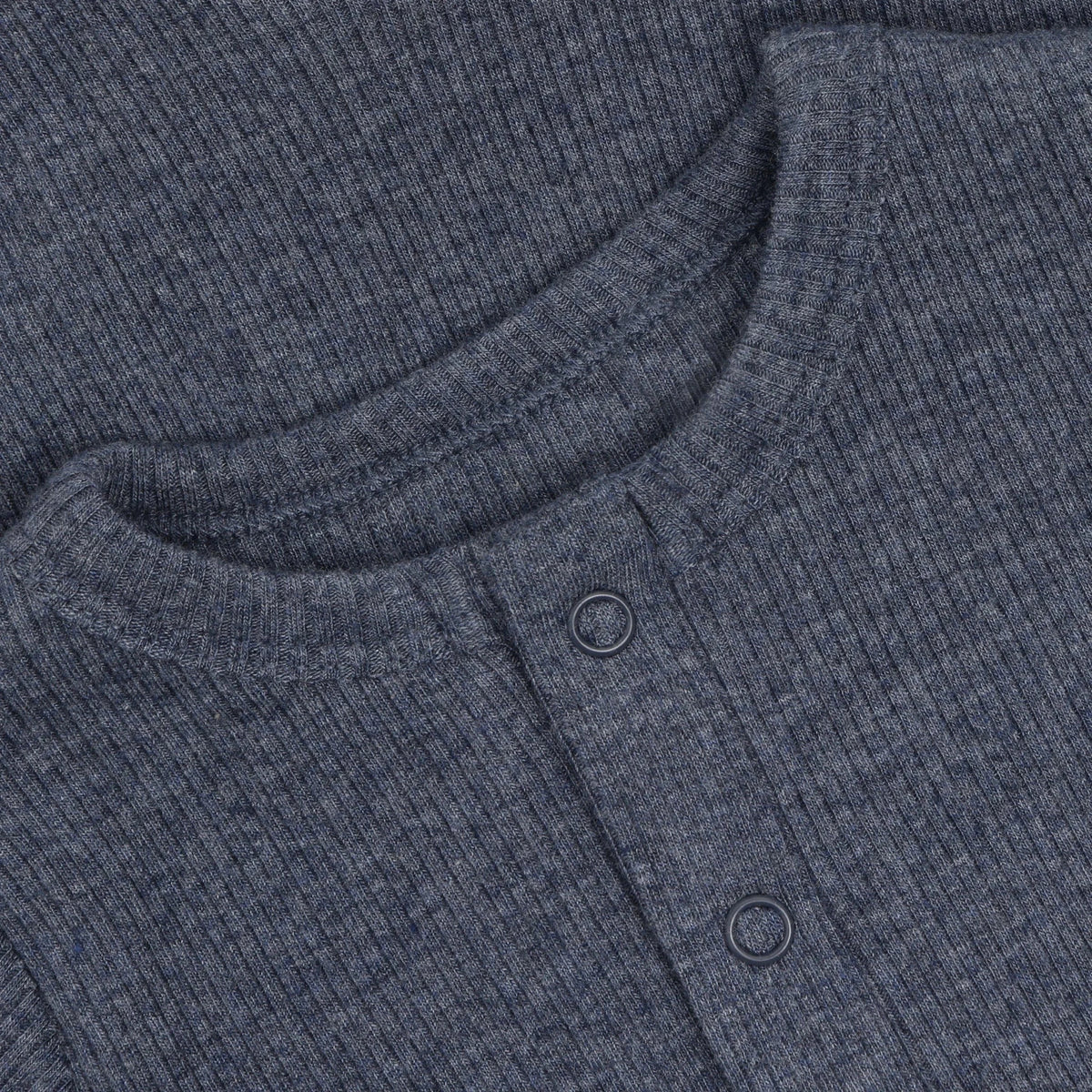 Fixoni Romper LS Melange Rib - Vintage Indigo Melange - hatshoe