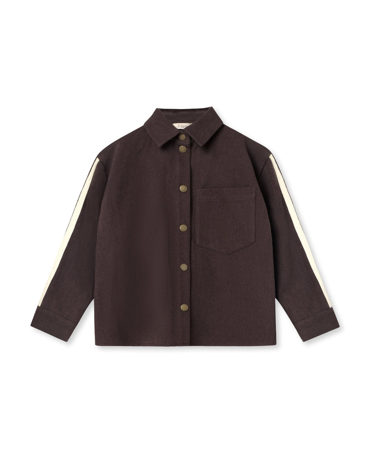 Fliink Jongens Shirt Donny - Coffee Bean - hatshoe