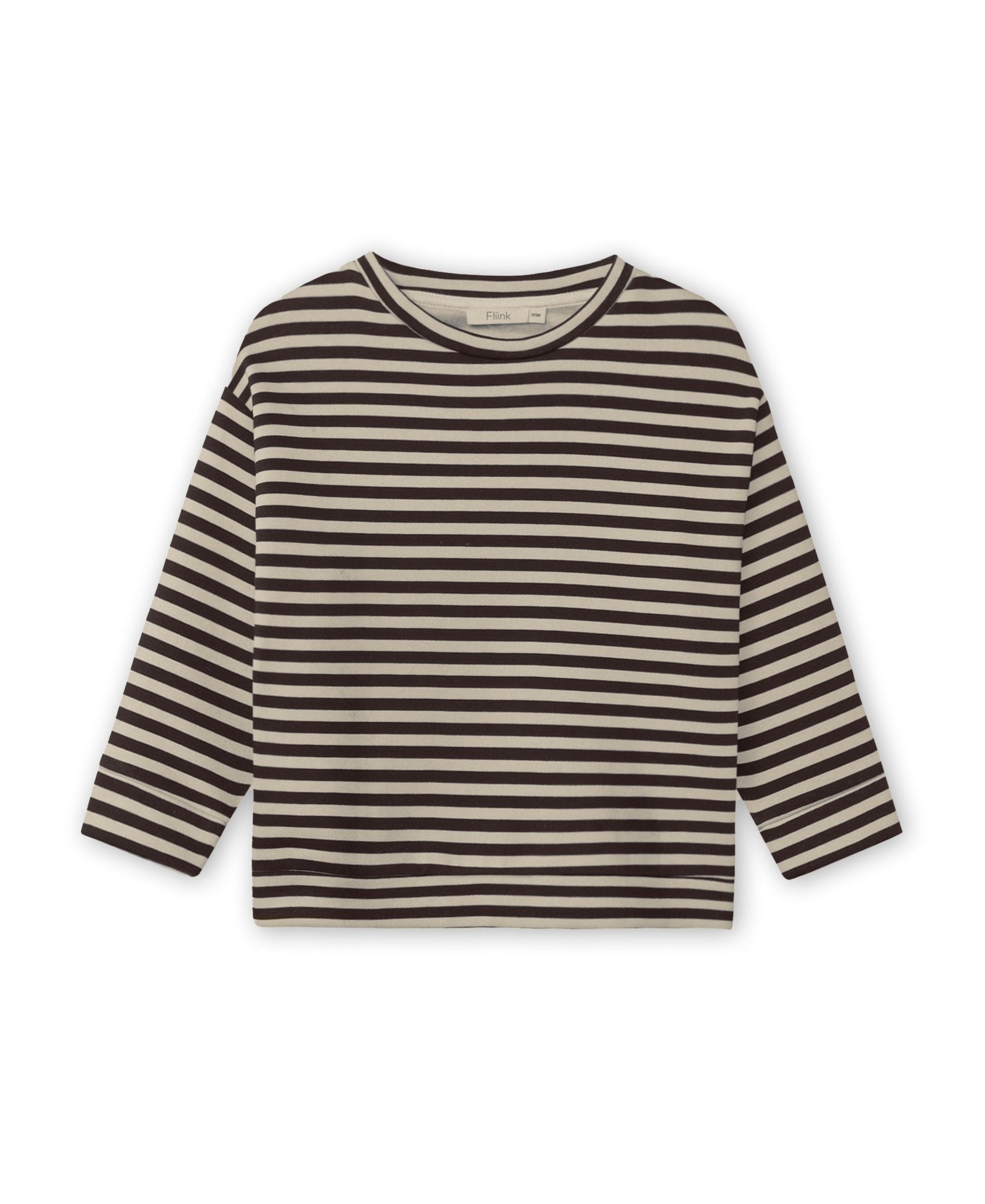 Fliink Jongens Trui Alvin Stripe - Bruin Taupe - hatshoe