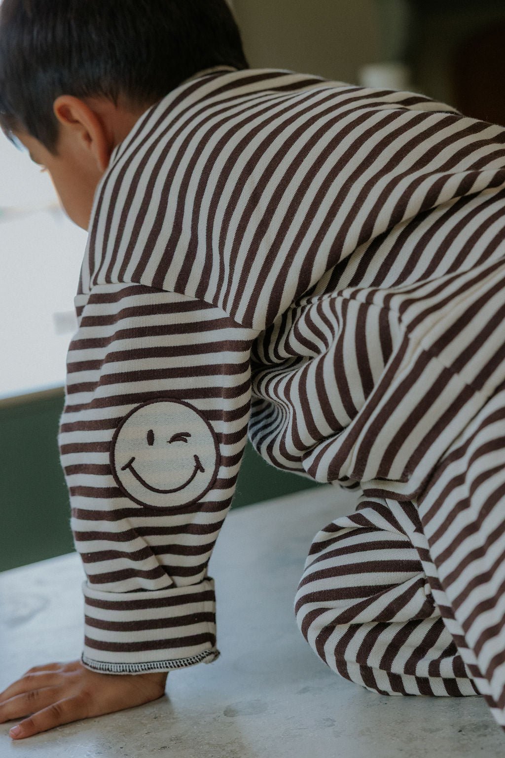 Fliink Jongens Trui Alvin Stripe - Bruin Taupe - hatshoe