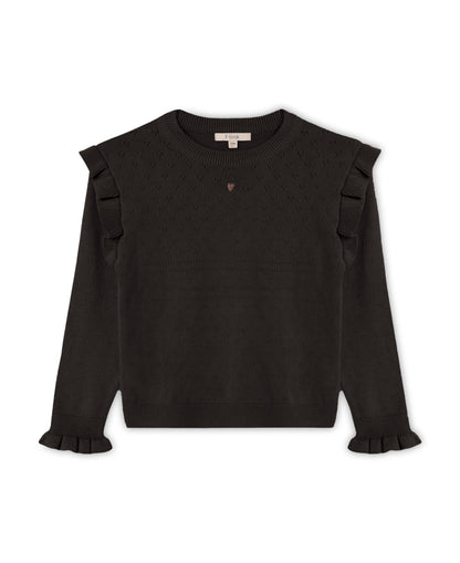 Fliink Meisjes Blouse Fame - Coffee Bean - hatshoe