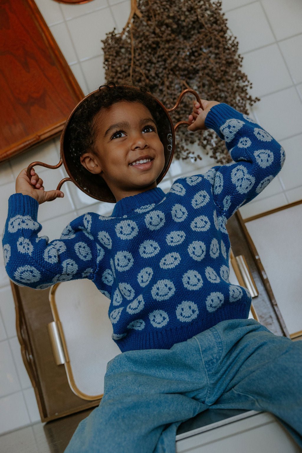 Fliink Meisjes Pullover Bon - Blue - hatshoe