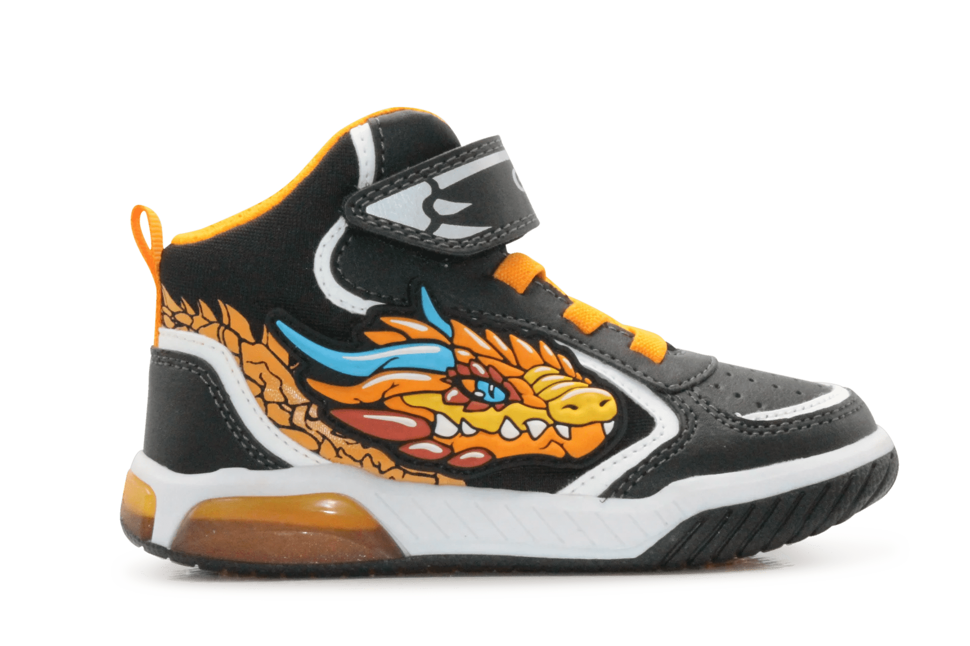 Geox Basket Inek  lichtjes Schoenen Jongens - Black Orange