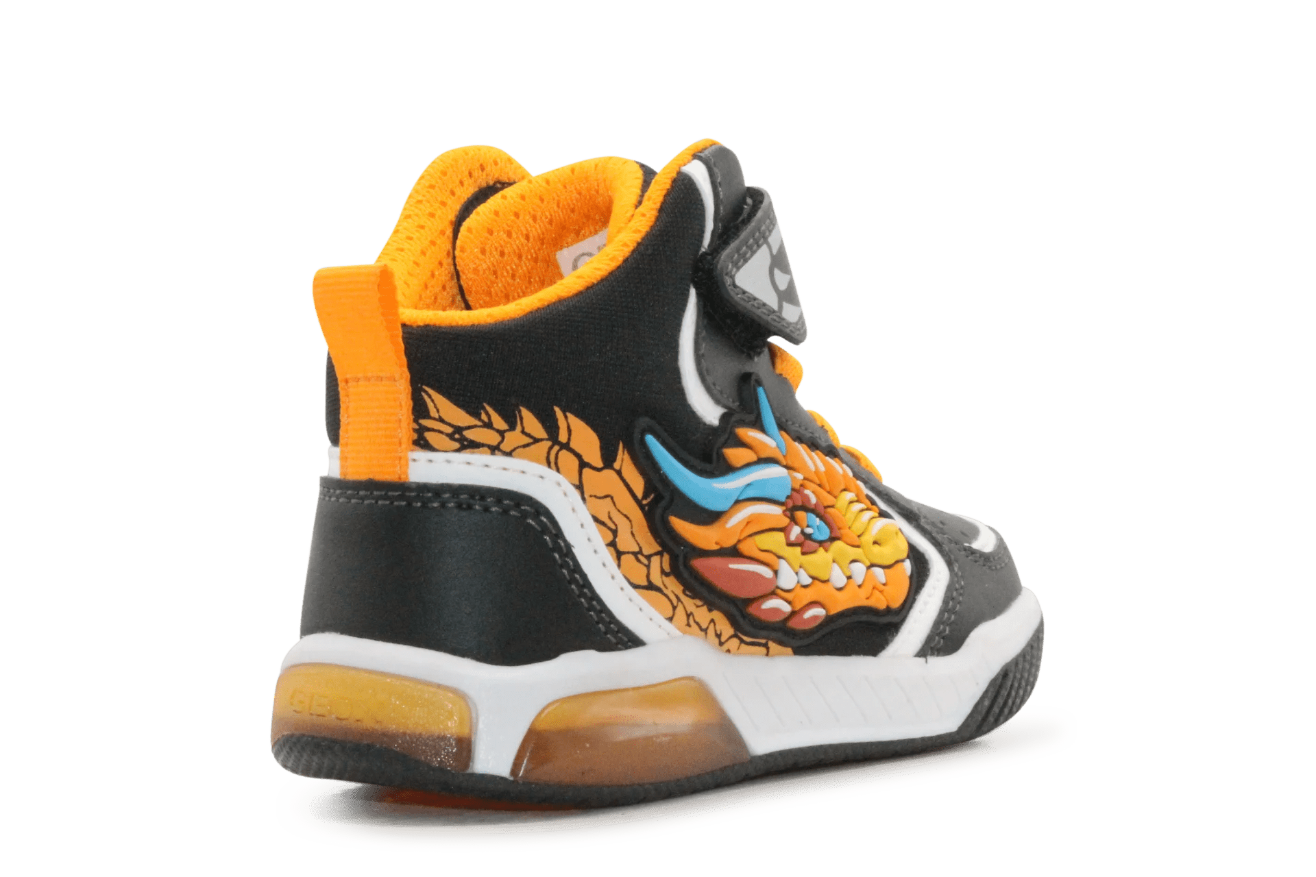 Geox Basket Inek  lichtjes Schoenen Jongens - Black Orange