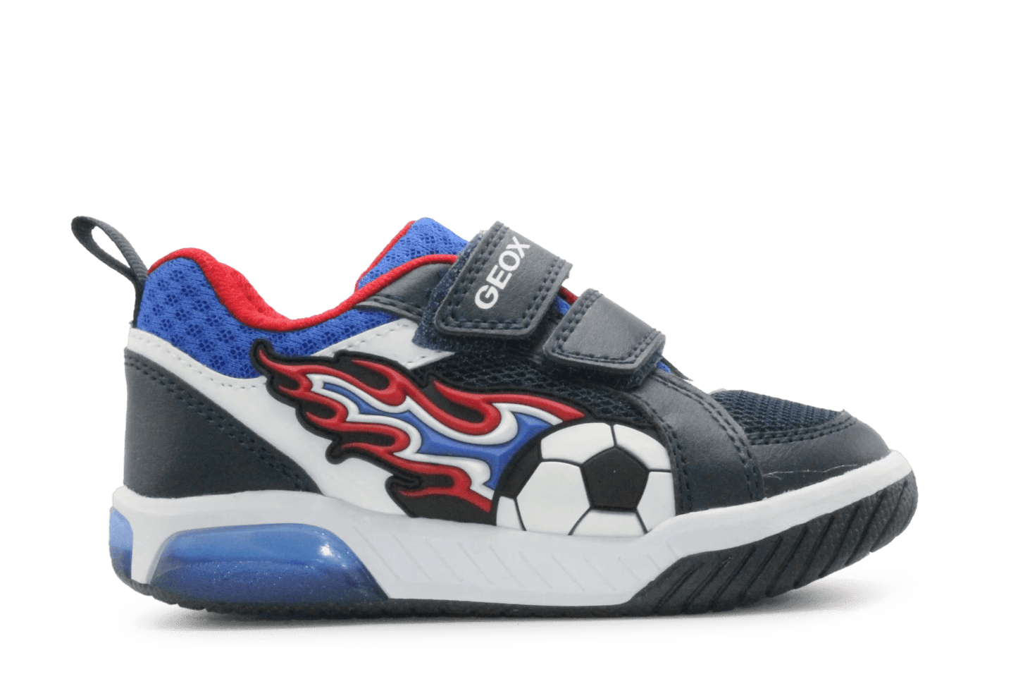 Geox Lichtjes Voetbal Schoenen Jongens - Navy Red - hatshoe