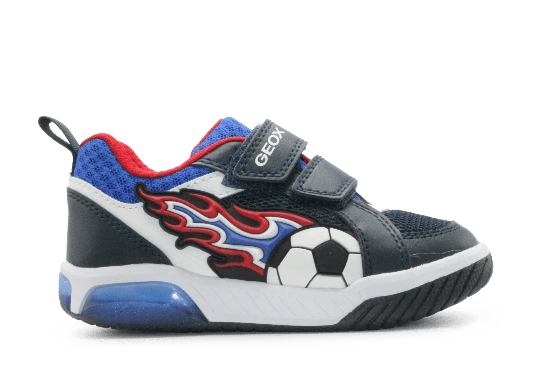 Geox Lichtjes Voetbal Schoenen Jongens - Navy Red - hatshoe