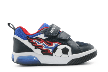 Geox Lichtjes Voetbal Schoenen Jongens - Navy Red - hatshoe