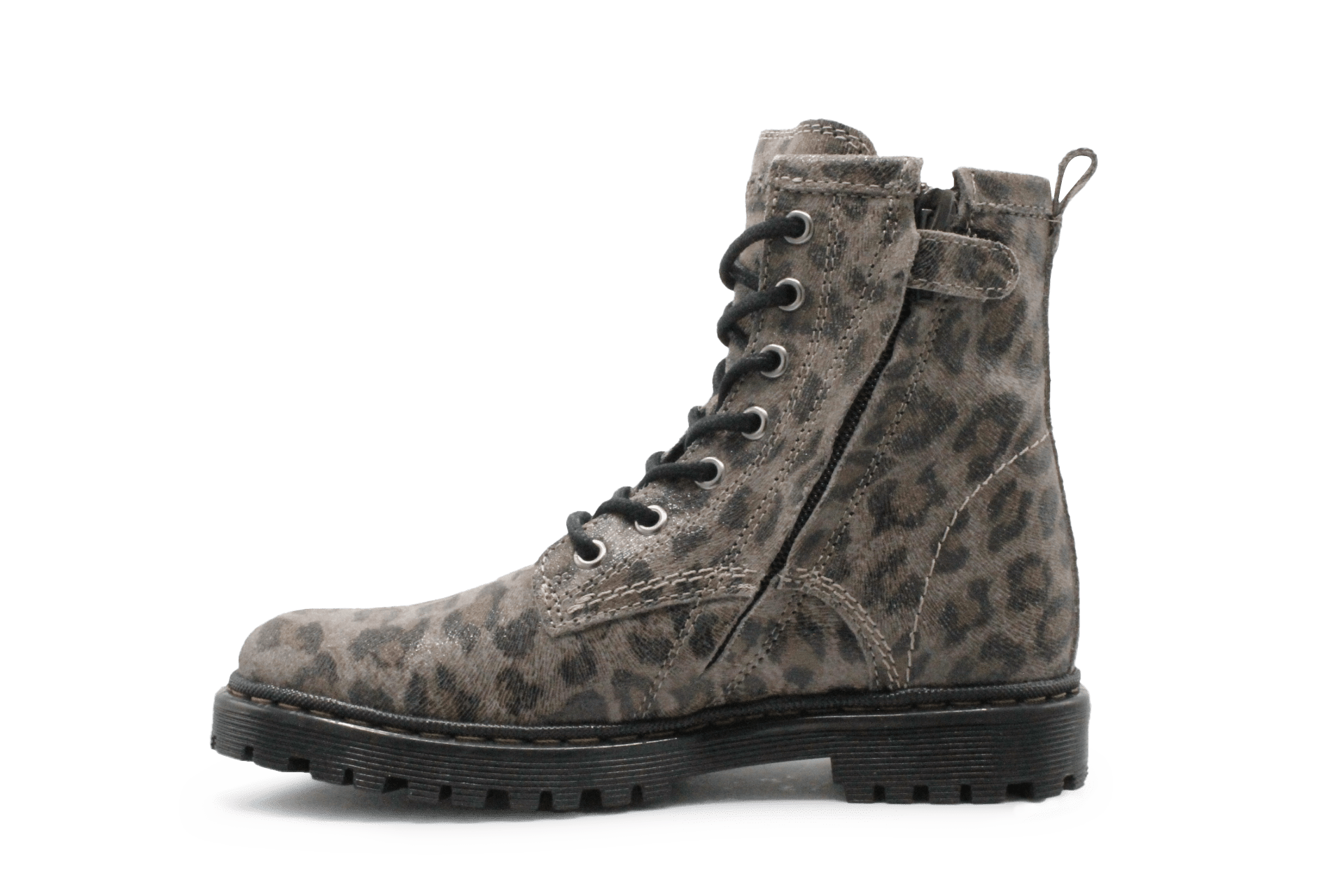 Giga G4465 Meisjes Boots Luipaardprint Leer – Smalle Pasvorm met Rits - hatshoe