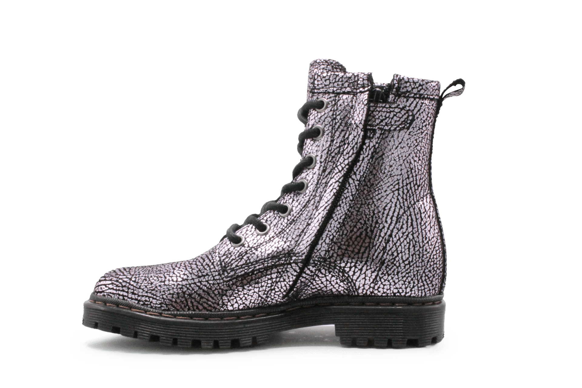 Giga G4465 Meisjes Boots Paars Metallic Leer – Smalle Pasvorm met Rits - hatshoe